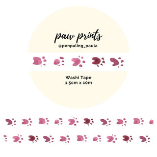 Washi tape - Penpaling Paula - Paw Prints 15 mm - 1 - Penpaling Paula - Tidformera