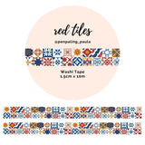 Washi tape - Penpaling Paula - Red Tiles 15 mm - 1 - Penpaling Paula - Tidformera