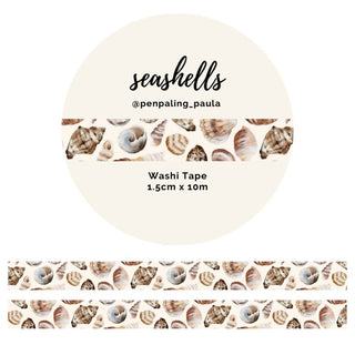 Washi tape - Penpaling Paula - Seashells 15 mm - 1 - Penpaling Paula - Tidformera