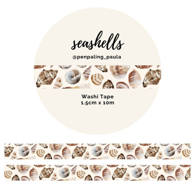 Washi tape - Penpaling Paula - Seashells 15 mm - 1 - Penpaling Paula - Tidformera