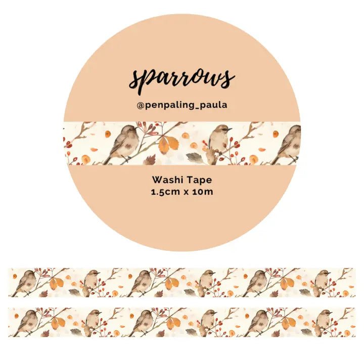 Washi tape - Penpaling Paula - Sparrows 15 mm - 1 - Penpaling Paula - Tidformera