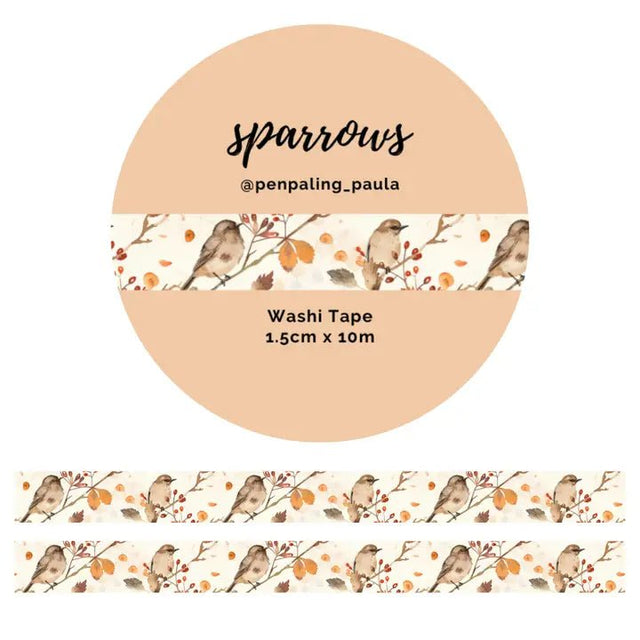 Washi tape - Penpaling Paula - Sparrows 15 mm - 1 - Penpaling Paula - Tidformera