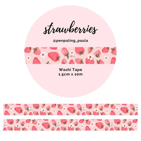 Washi tape - Penpaling Paula - Strawberries 15 mm - 1 - Penpaling Paula - Tidformera