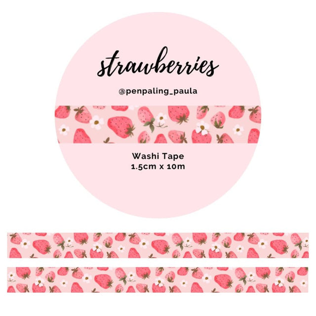 Washi tape - Penpaling Paula - Strawberries 15 mm - 1 - Penpaling Paula - Tidformera