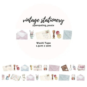 Washi tape - Penpaling Paula - Vintage Stationery 15 mm - 1 - Penpaling Paula - Tidformera