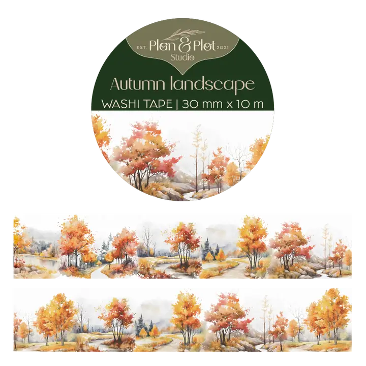 Washi tape Plan & Plot - 30 mm - Autumn Landscape - 1 - Plan & Plot Studio - Tidformera