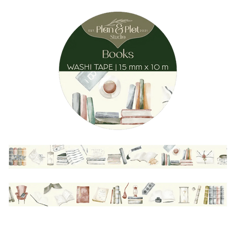 Washi tape Plan & Plot - Books 15 mm - 1 - Plan & Plot Studio - Tidformera