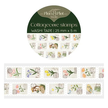 Washi tape Plan & Plot - Cottagecore Stamps 25 mm - 1 - Plan & Plot Studio - Tidformera