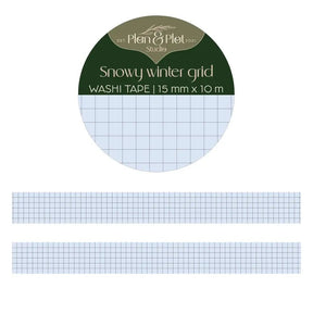 Washi tape Plan & Plot - Snowy winter grid 15 mm - 1 - Plan & Plot Studio - Tidformera