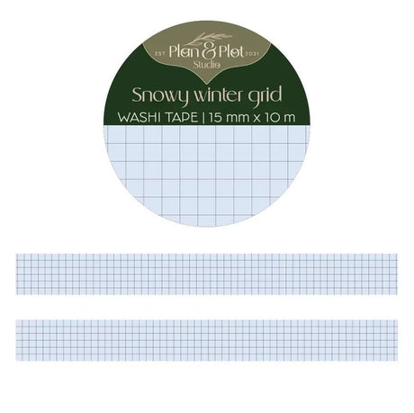 Washi tape Plan & Plot - Snowy winter grid 15 mm - 1 - Plan & Plot Studio - Tidformera