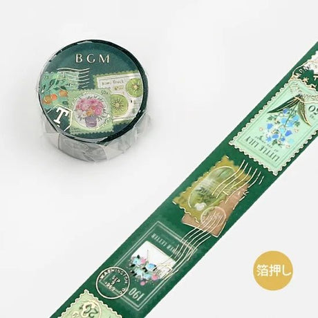 Washi Tape Post Office - Plant Green - BGM - Tidformera