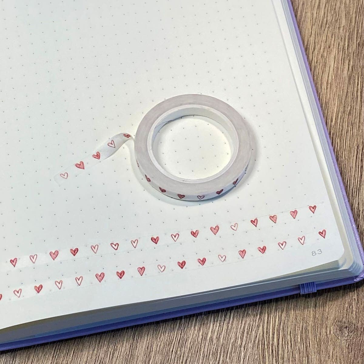 Washi tape Renke 5 mm - Little red hearts - Alexandra Renke - Tidformera