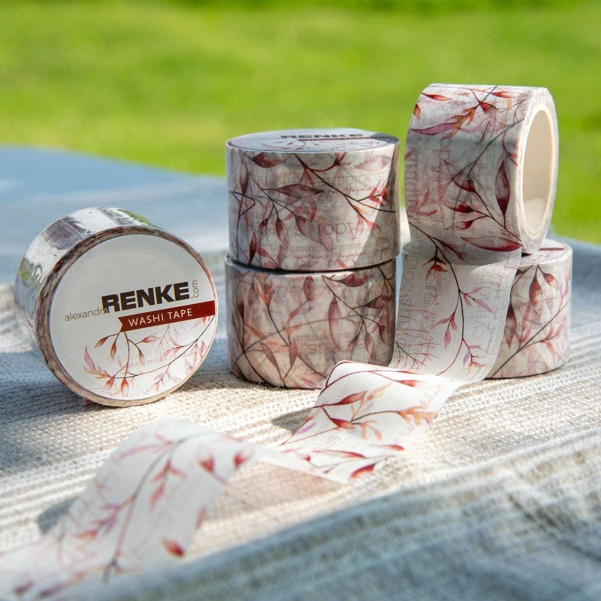 Washi tape Renke Floral red - Alexandra Renke - Tidformera