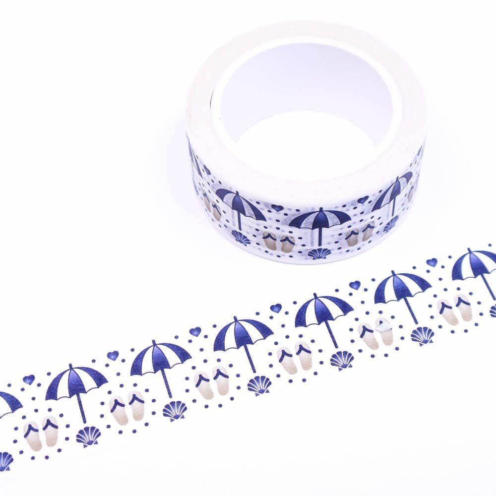 Washi tape Renke Sommar blå - Flip - flops 20 mm - 1 - Alexandra Renke - Tidformera