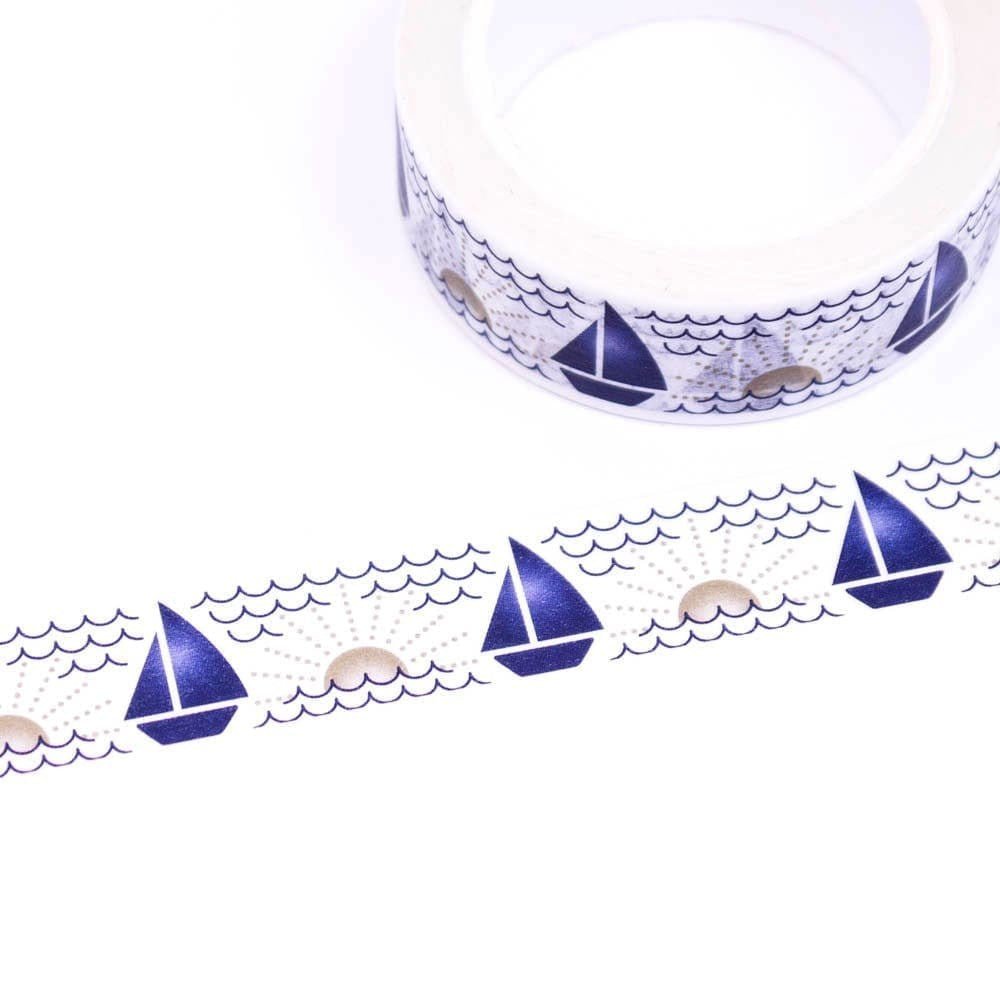 Washi tape Renke Sommar blå - Sail boat 15 mm - Alexandra Renke - Tidformera