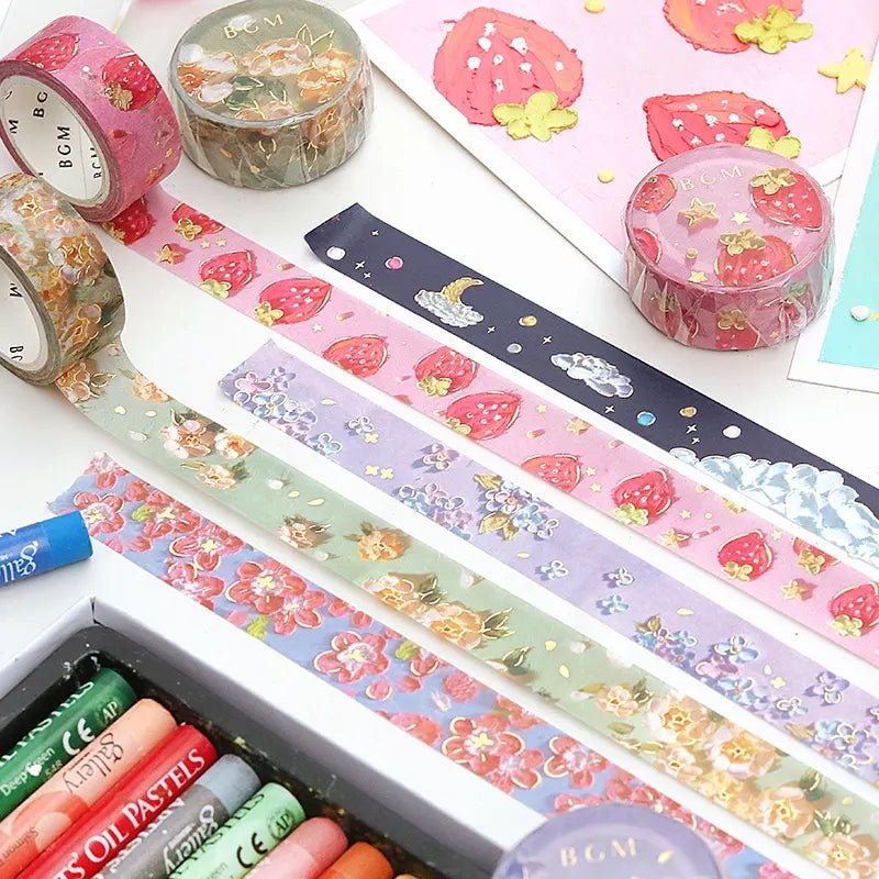 Washi Tape Roses - Yellow rose - BGM - Tidformera