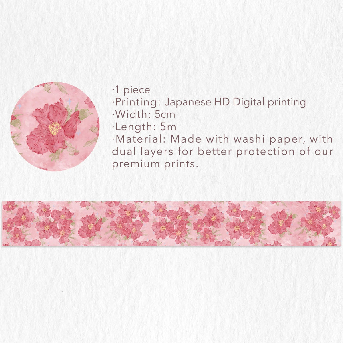 Washi Tape Set - Scarlet Bloom - 3 - pack - 8 - Washi Tape Shop - Tidformera