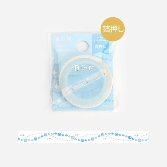 Washi Tape Silver Blue Pearl - 5 mm - BGM - Tidformera