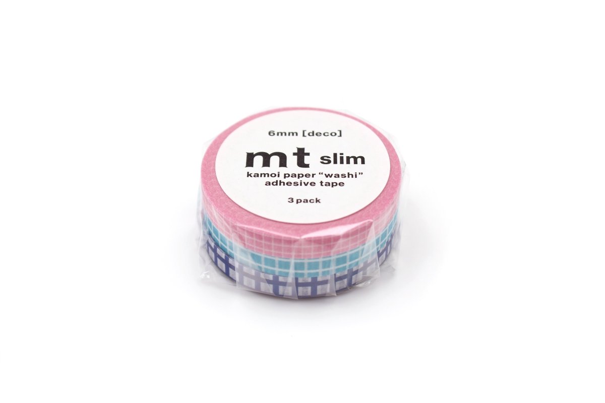 Washi Tape Slim 6 mm 3 - pack - Deco grid - 2 - MT masking tape - Tidformera