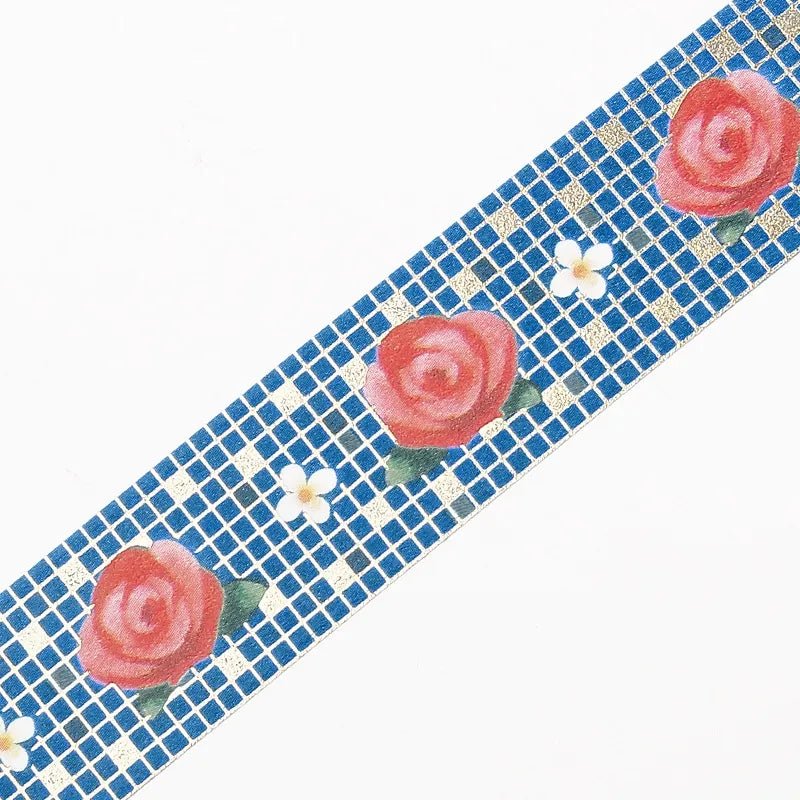 Washi Tape Tile Art - Rose - 2 - BGM - Tidformera