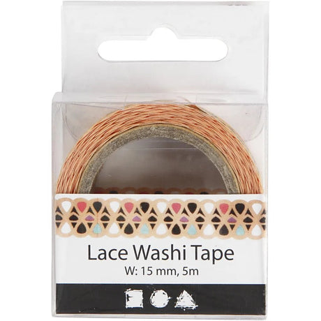 Washi tape Utskuren spets - Orange - Creotime - Tidformera