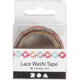 Washi tape Utskuren spets - Ringar färger - Creotime - Tidformera