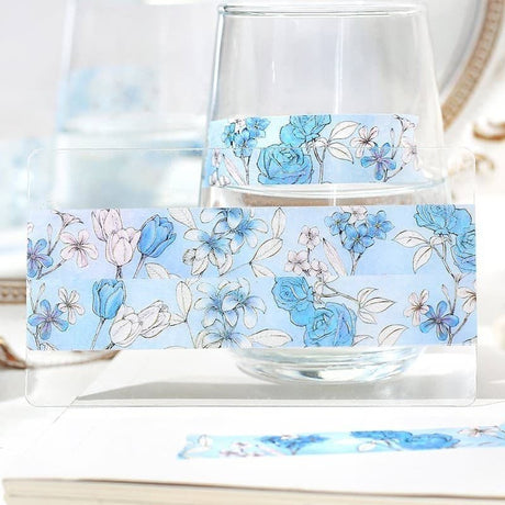 Washi tape Vackra blommor - Blue - BGM - Tidformera