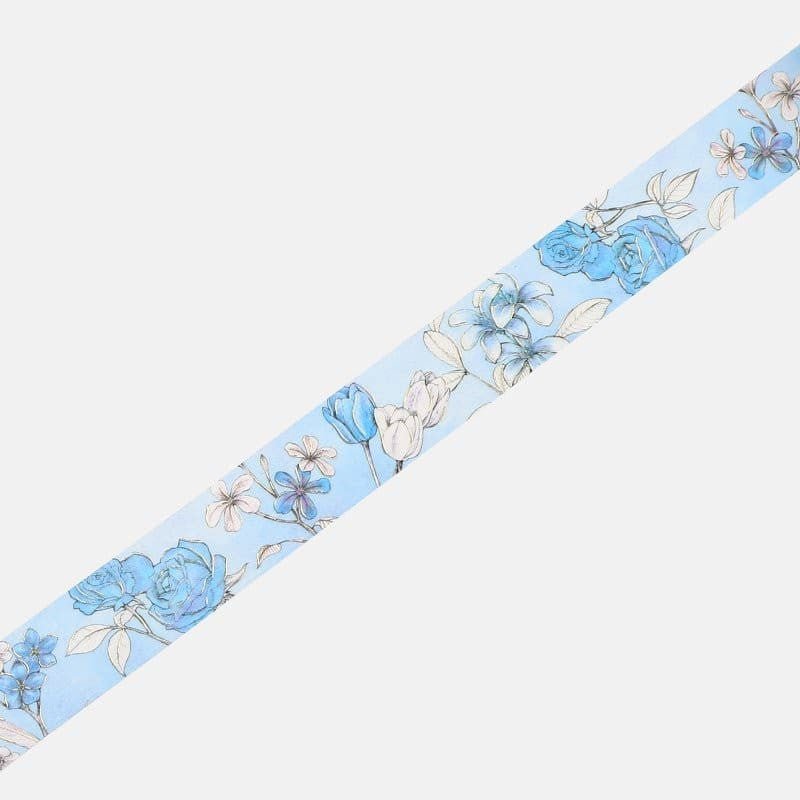 Washi tape Vackra blommor - Blue - BGM - Tidformera