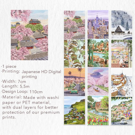 Washi Tape Wanderlust - 70 mm - 5 - Washi Tape Shop - Tidformera