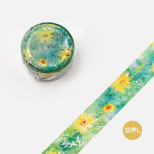 Washi Tape Watercolor Flower - Chrysanthemum - 1 - BGM - Tidformera