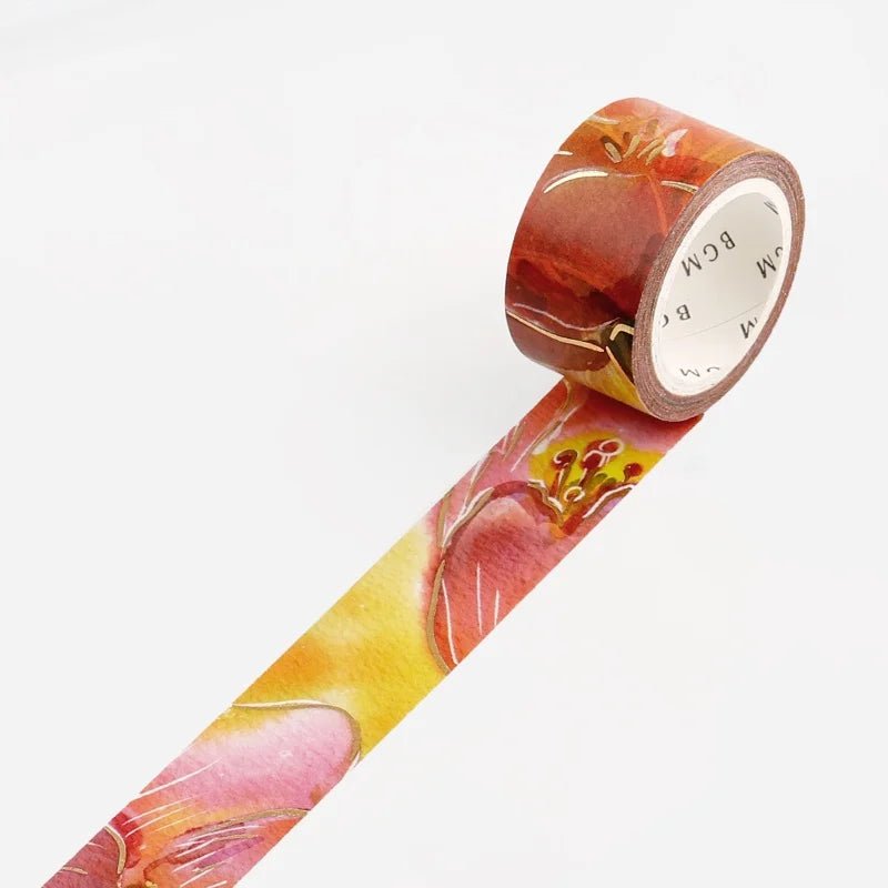 Washi Tape Watercolor Flower - Utsukinkinko - BGM - Tidformera