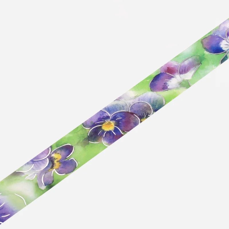 Washi Tape Watercolor Flower - Violet - BGM - Tidformera