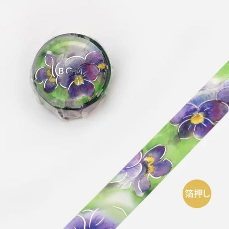 Washi Tape Watercolor Flower - Violet - BGM - Tidformera