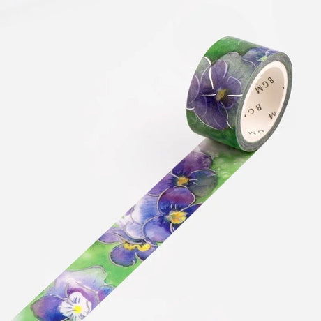 Washi Tape Watercolor Flower - Violet - BGM - Tidformera