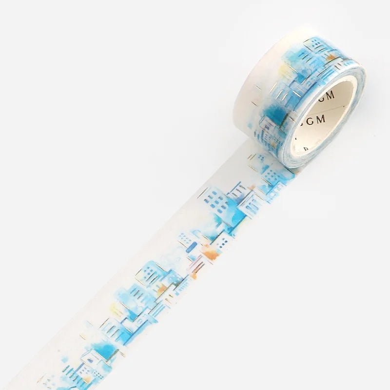 Washi Tape Watercolor Town - Metropolitan - 2 - BGM - Tidformera