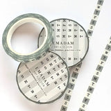 Washi Tape - Weekdays 5 mm - Grey - 3 - Emadam Art & Design - Tidformera