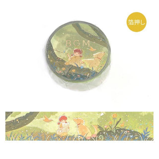 Washi Tape Wonderful Journey To the Forest, en grön dekorationstejp med sagotema. Tidformera