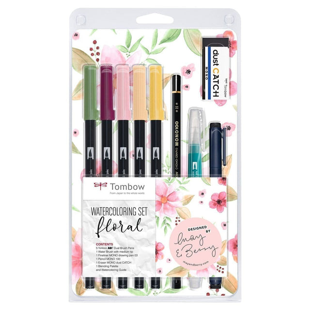 Watercoloring set - Floral - Tombow - Tidformera