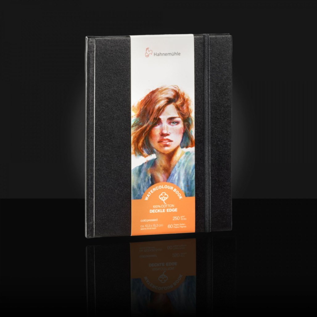Watercolour Book Deckle Edge 100 % Cotton - A6 Portrait - 1 - Hahnemühle - Tidformera