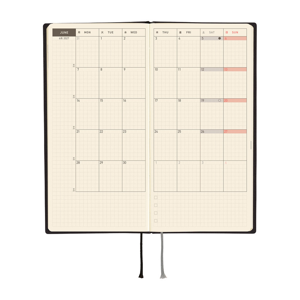 Hobonichi - Weeks White Line: Black - 2027