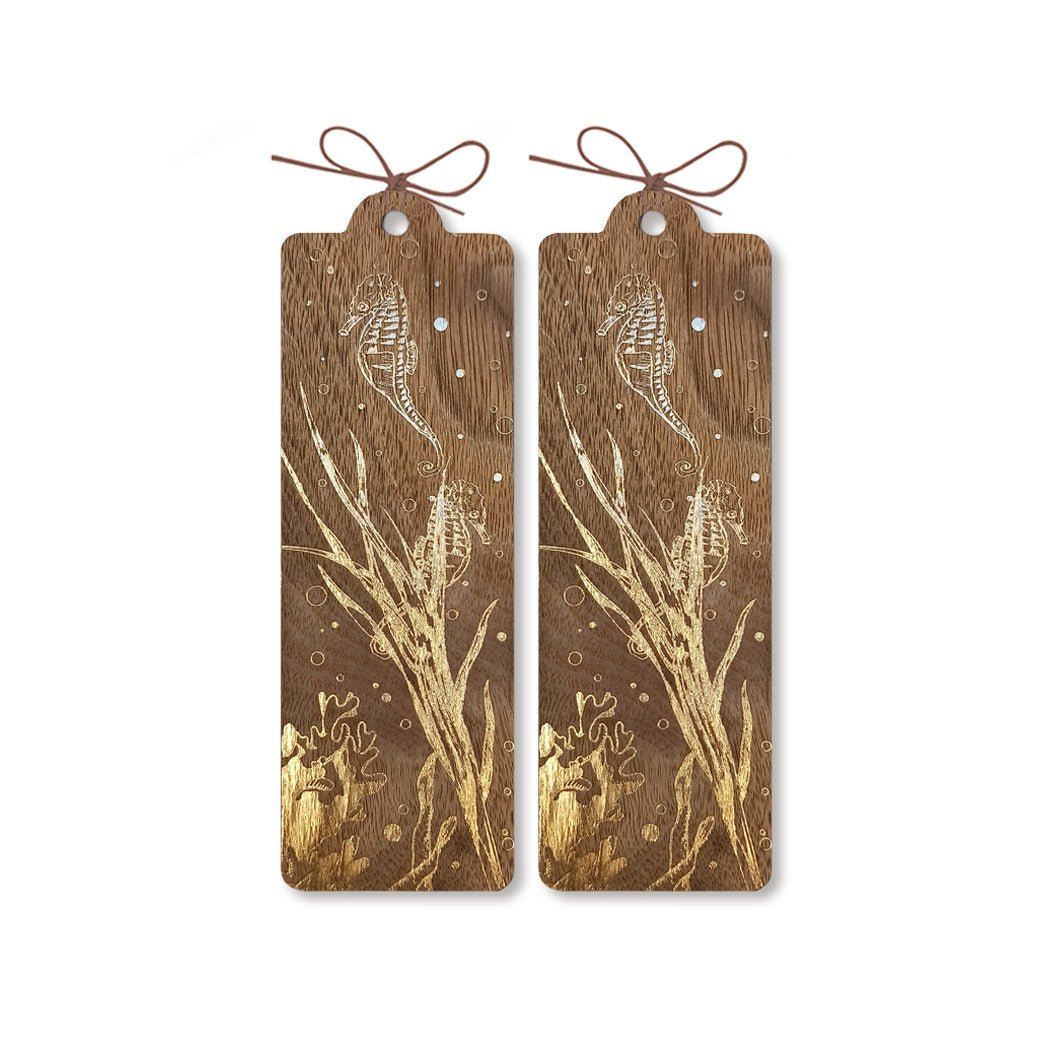 Wooden bookmark - The seahorses - Cozywood - Tidformera