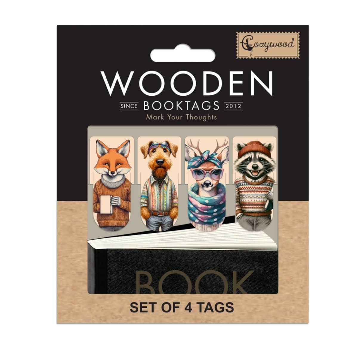 Wooden Booktags - Book friends - 1 - Cozywood - Tidformera