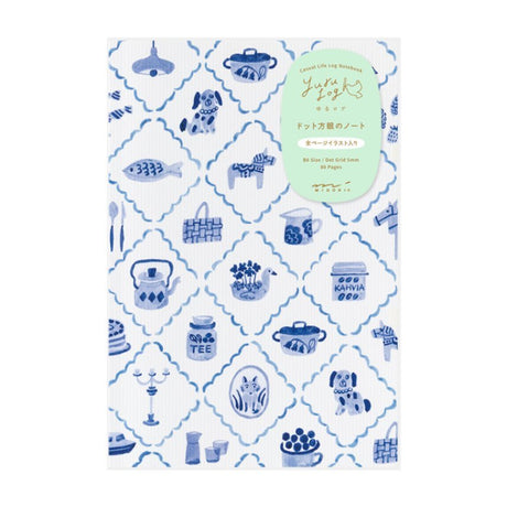 Yuru Log Notebook B6 Dotted - Blue Nordic - 1 - Midori - Tidformera