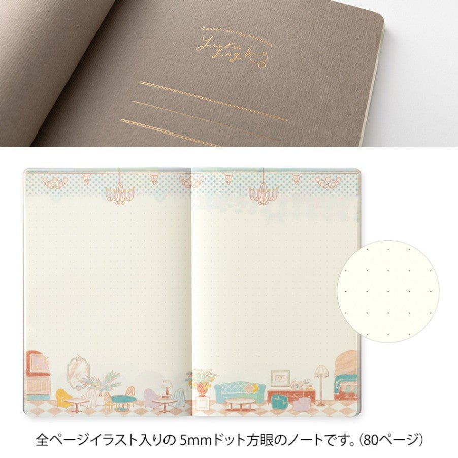 Yuru Log Notebook B6 Dotted - Travel & Hotel - 5 - Midori - Tidformera