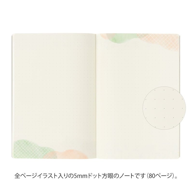 Yuru Log Notebook B6 Dotted - Watercolour - 5 - Midori - Tidformera