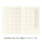 Yuru Log Notebook B6 - Free Diary Monthly 18 månader - 2 - Midori - Tidformera