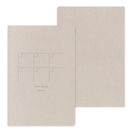 Yuru Log Notebook B6 - Free Diary Monthly 18 månader - 6 - Midori - Tidformera