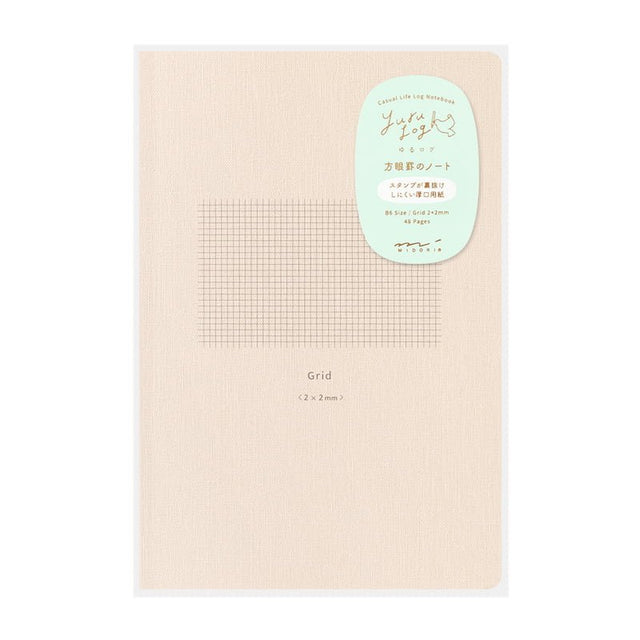 Yuru Log Notebook B6 - Grid - 1 - Midori - Tidformera
