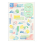 Yuru Log Sticker 2 ark - Collage Watercolour - 1 - Midori - Tidformera
