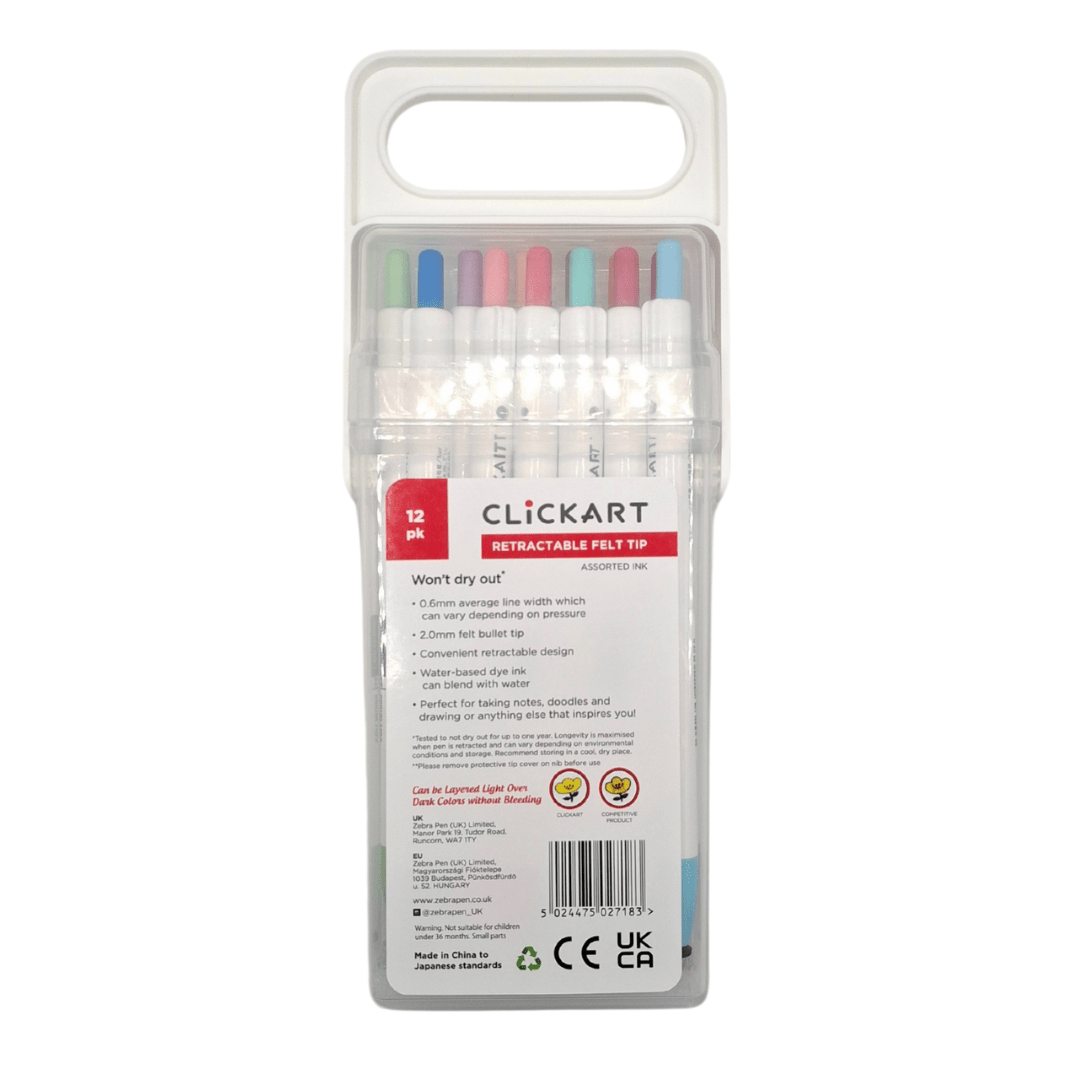 Zebra Marker - Clickart - Light colors - 10-pack. Baksidan av förpackningen. Tidformera